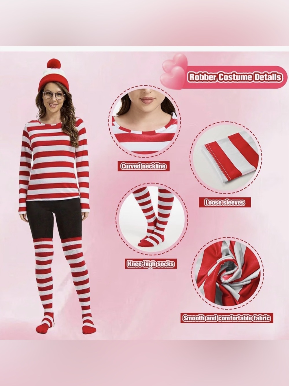 Red & White Striped Costume NWT